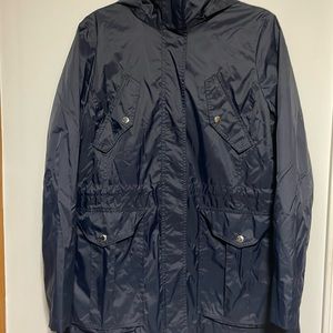 Tommy Hilfiger Navy Blue Hooded Rain Jacket in Medium